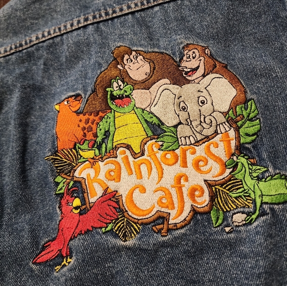 Vintage Rainforest Cafe Denim Jacket XS - Picture 3 of 4